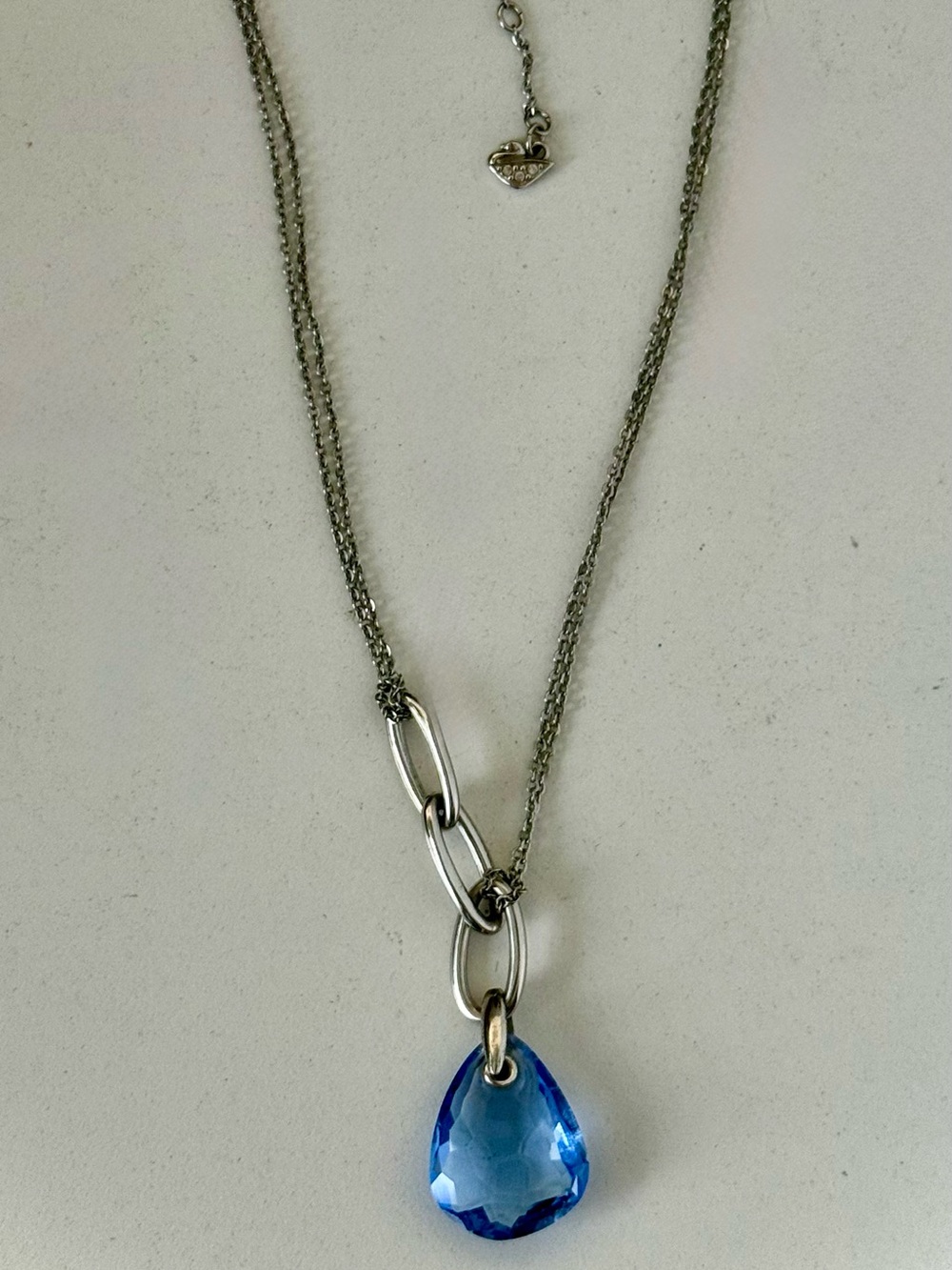 Authentic Swarovski Blue Crystal "PARALLELE"  Necklace Swan Signed